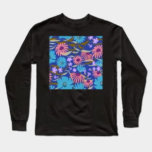 Blue Summer flowers Long Sleeve T-Shirt